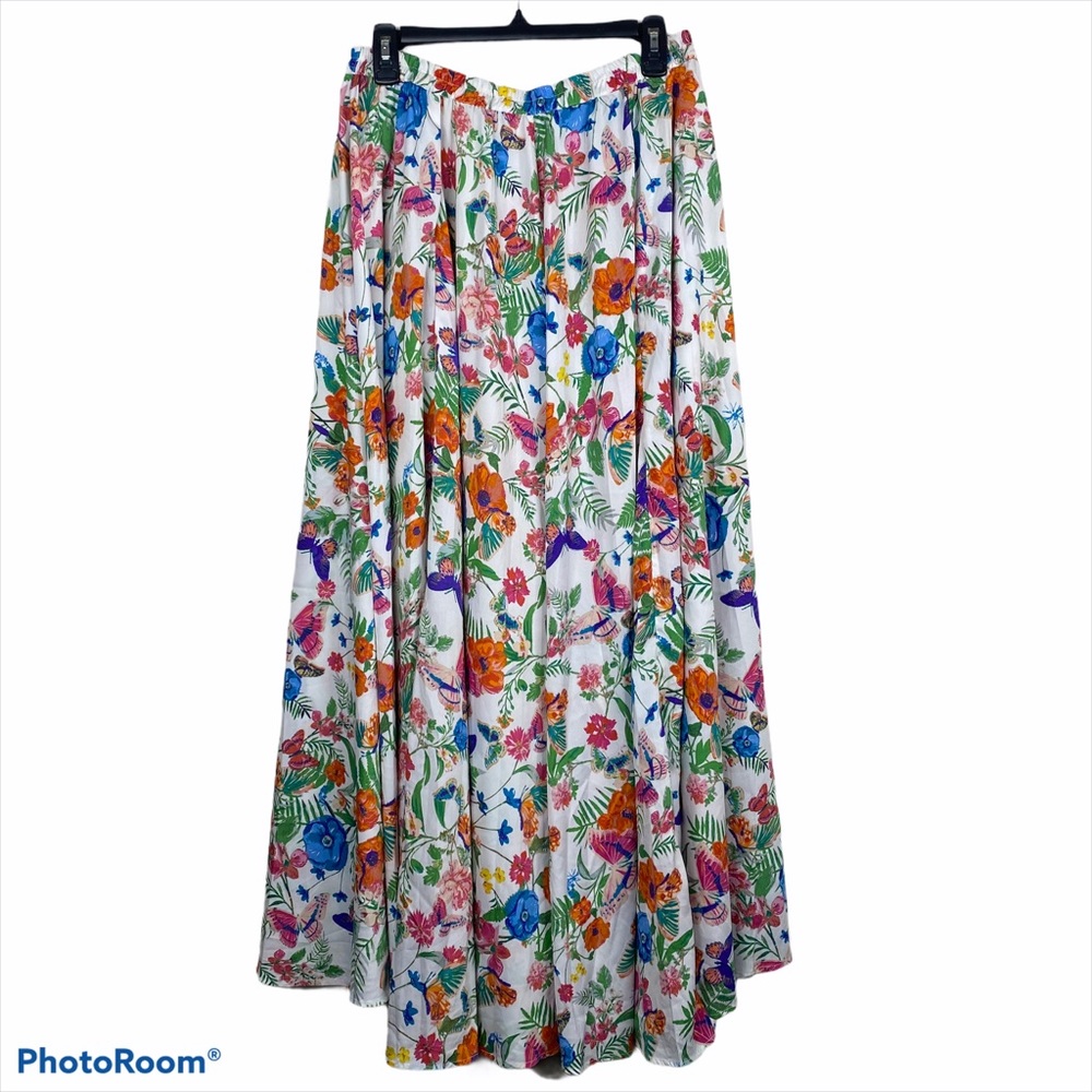 New Cupio Maxi Skirt Medium Floral Butterfly Print